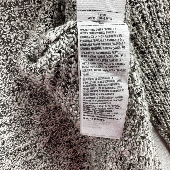 Abercromie & Fitch Cardigan Sweater Womens SMALL/XS Marled Gray Pockets Coastal - Picture 11 of 14